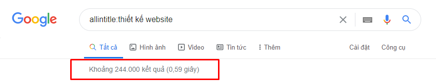 Kết quả search từ khóa